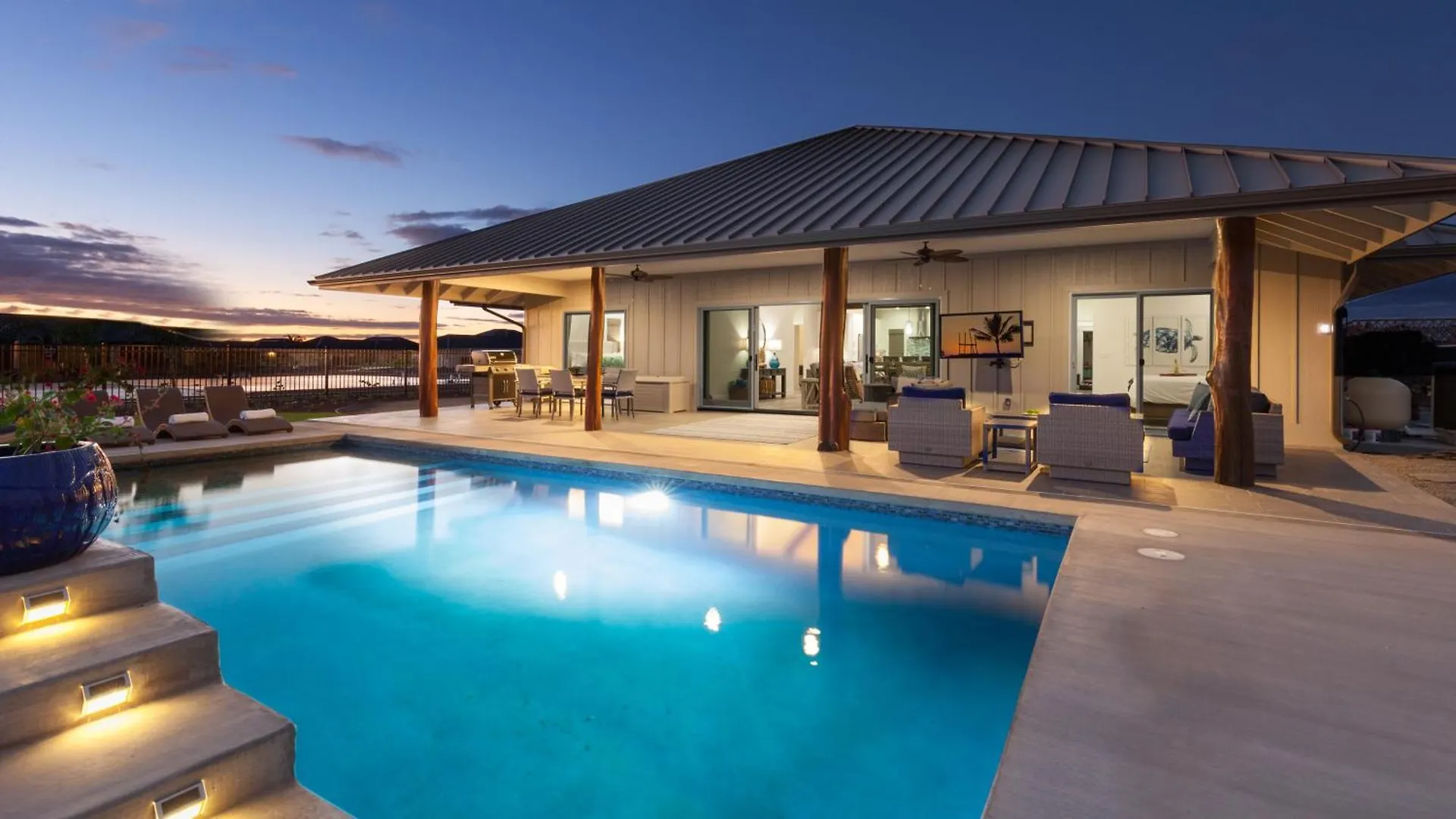 Nyaraló Aloha Spirit Ainamalu 4Br Home With Outdoor Living Room And Pool Waikoloa